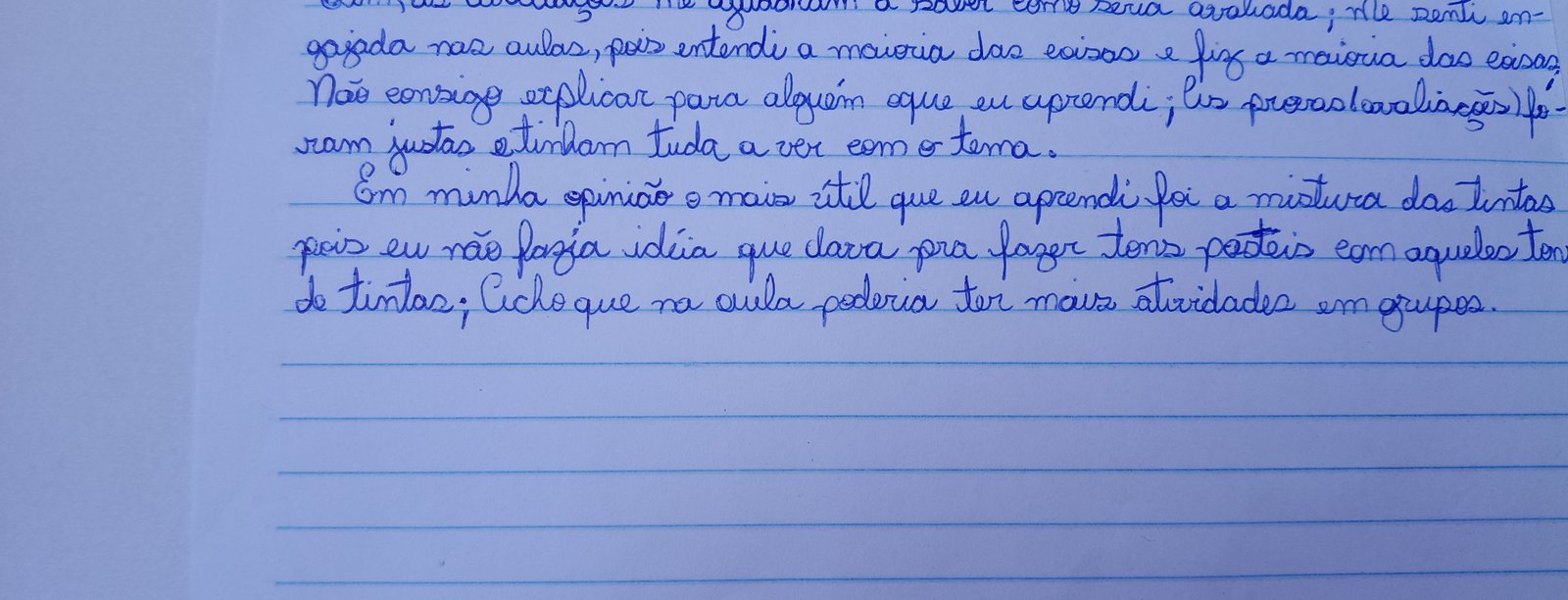 Depoimento manuscrito de Livia Dias